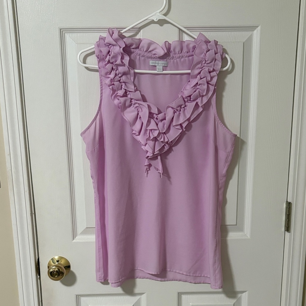 New York & Company  pink/ Lavender Ruffled Blouse